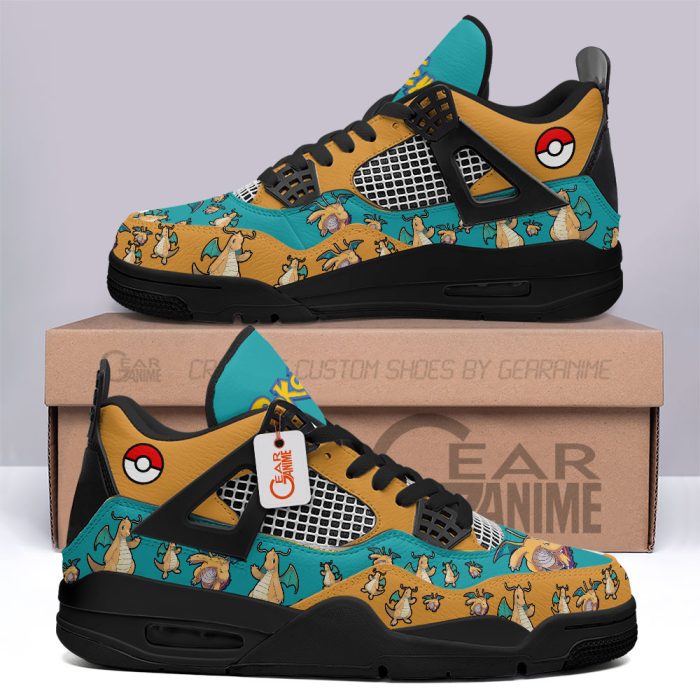 Pokemon Dragonite Jordan 4 Sneakers Custom Anime Shoes JD244