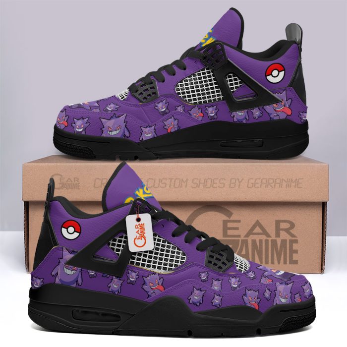 Pokemon Gengar Jordan 4 Sneakers Custom Anime Shoes JD224