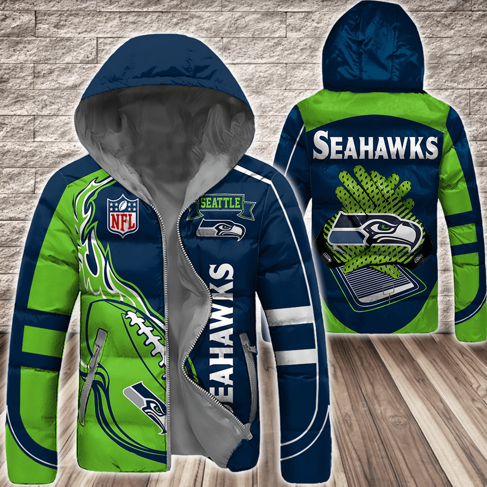 Seattle-Seahawks-NFL-3D-Custom-Name-Down-Filled-Coat-DFC044 Seattle Seahawks NFL 3D Custom Name Down Filled Coat DFC044