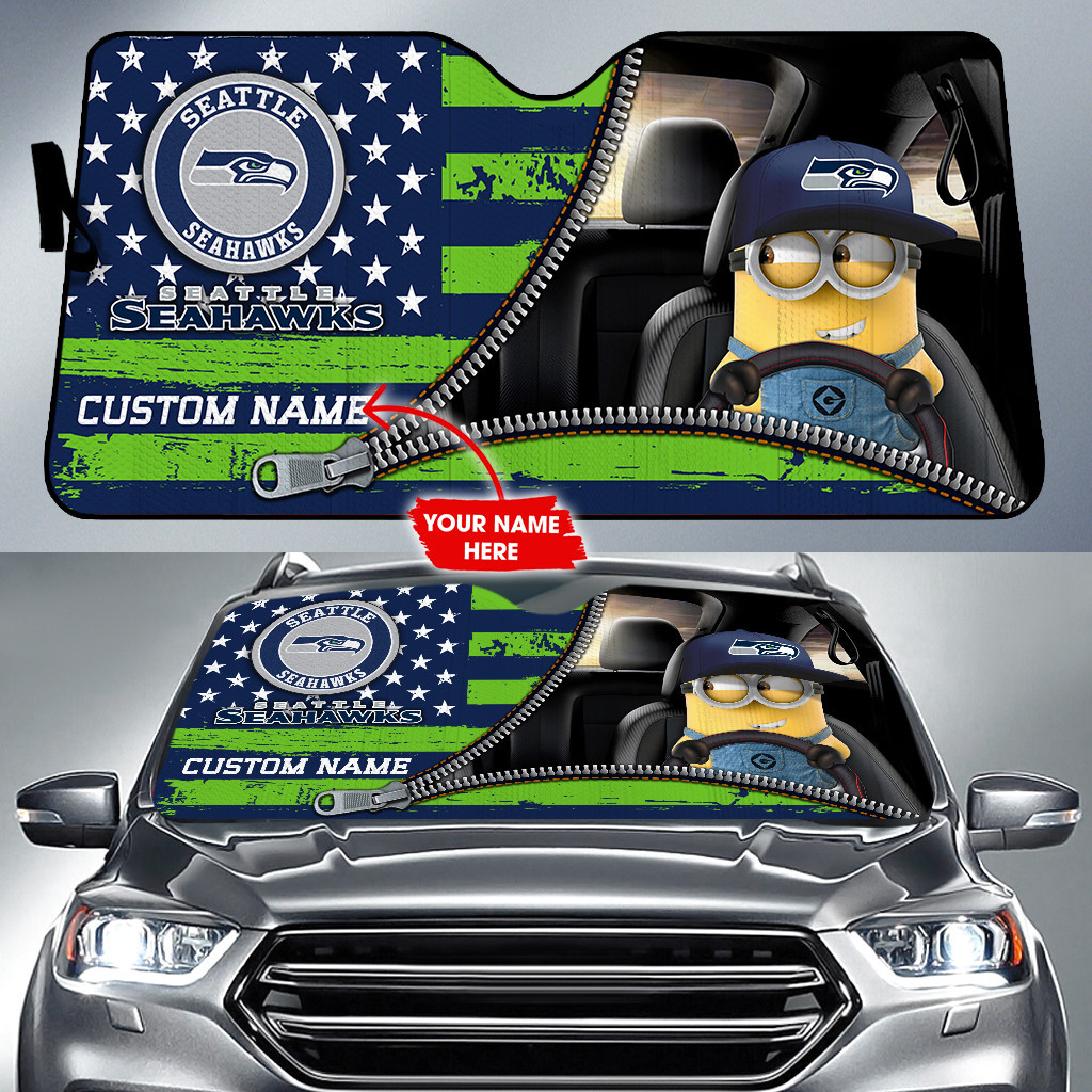 Seattle-Seahawks-NFL-Football-Team-Car-Sun-Shade-Minions-CSS0692 Seattle Seahawks NFL Football Team Car Sun Shade Minions CSS0692