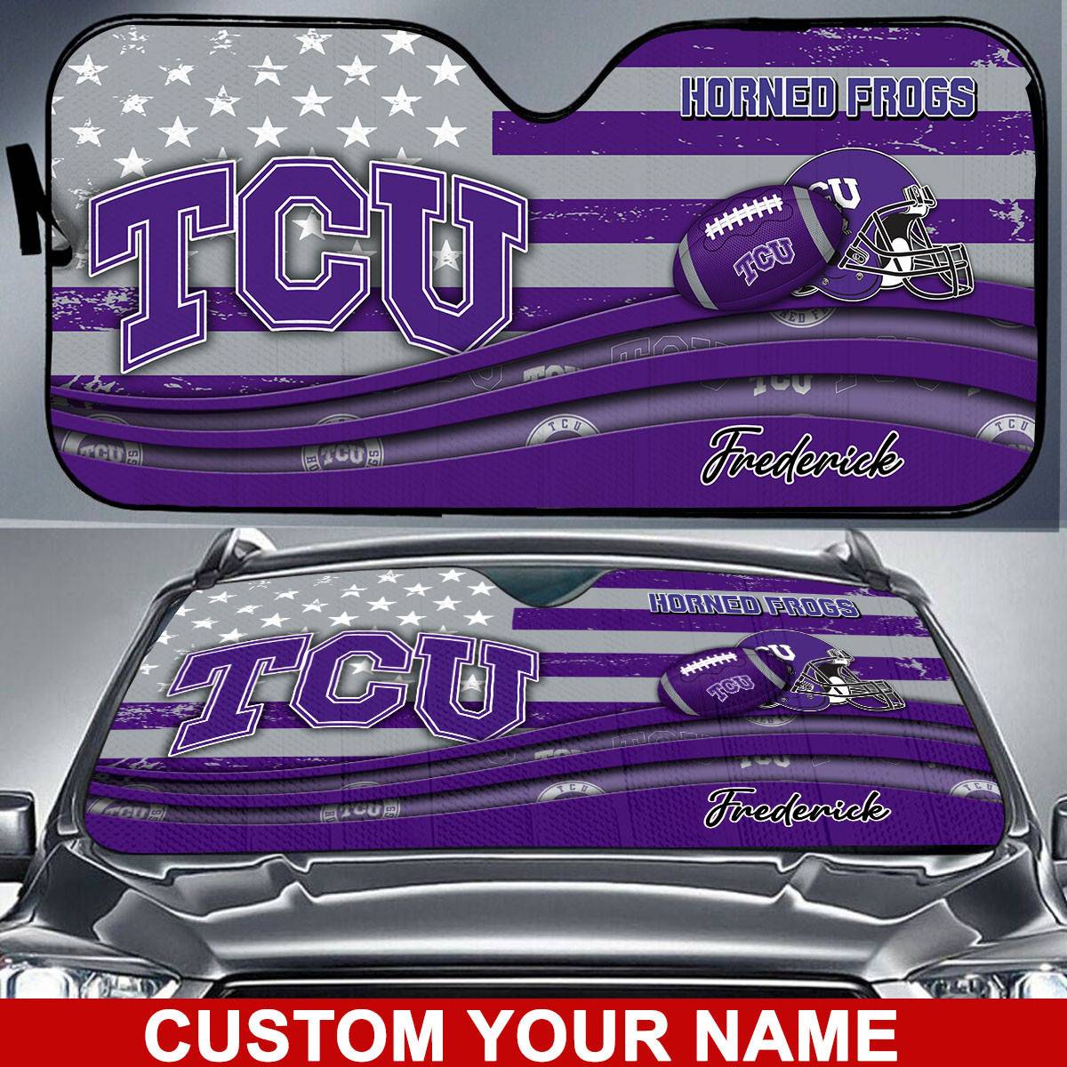 TCU-Horned-Frogs-NCAA-Car-Sun-Shade-CSS0641 TCU Horned Frogs NCAA Car Sun Shade CSS0641
