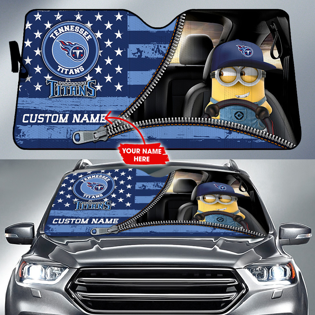 Tennessee-Titans-NFL-Football-Team-Car-Sun-Shade-Minions-CSS0715 Tennessee Titans NFL Football Team Car Sun Shade Minions CSS0715