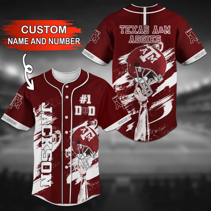 Texas A&M Aggies NCAA Personalized Baseball Jersey BJ1443