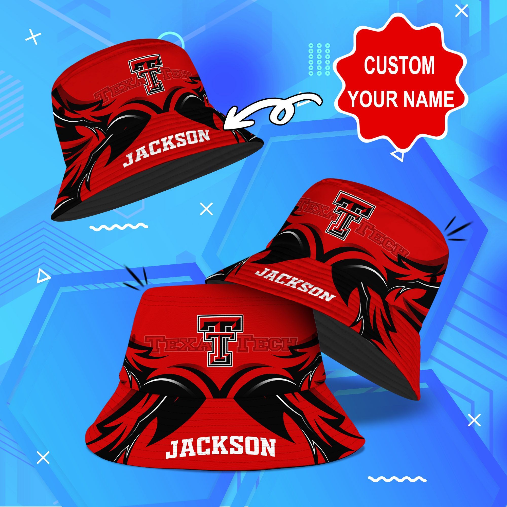 Texas-Tech-Red-Raiders-NCAA-Bucket-Hat-Personalized-SBH335 Texas Tech Red Raiders NCAA Bucket Hat Personalized SBH335