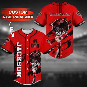 Texas Tech Red Raiders NCAA Personalized Baseball Jersey BJ2548