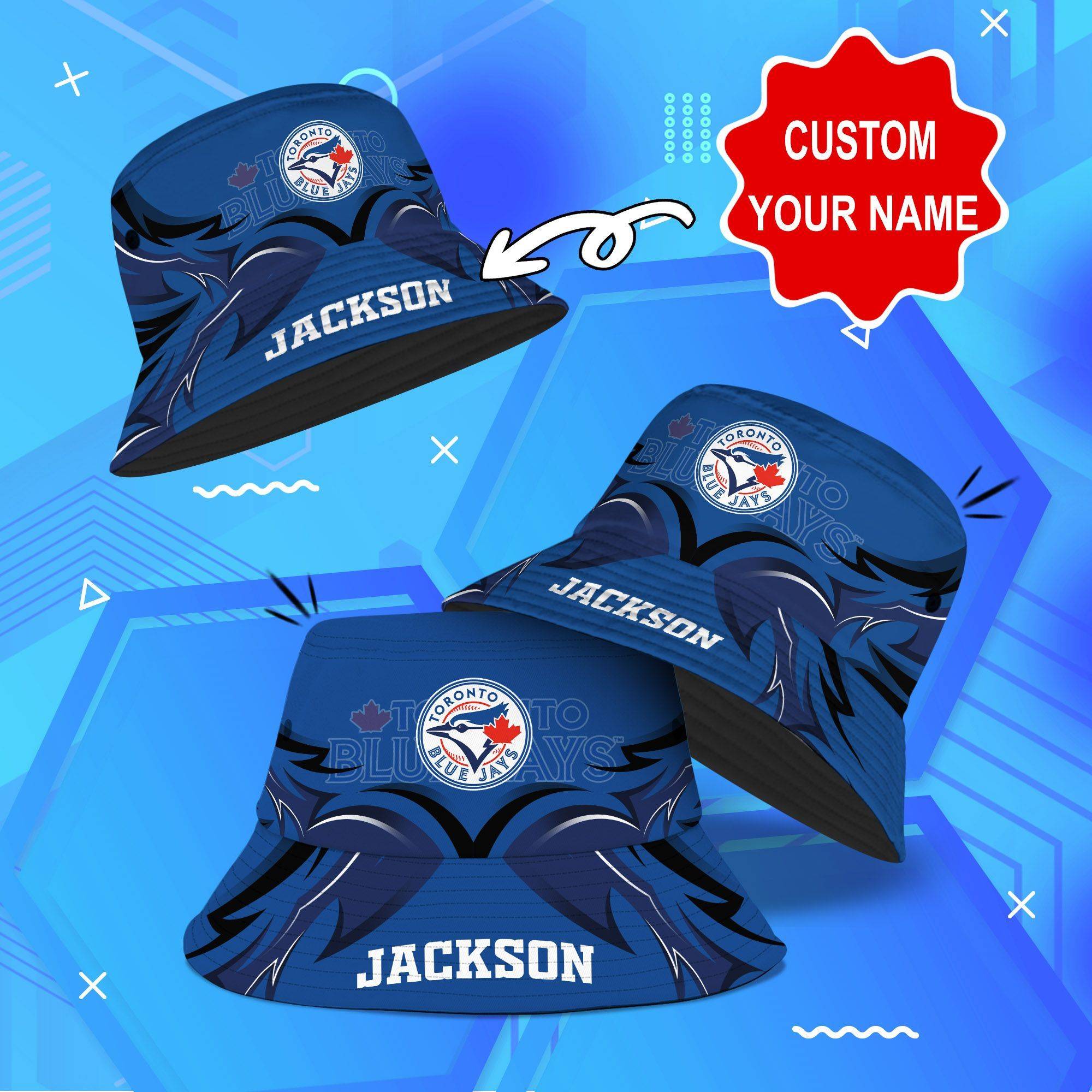 Toronto-Blue-Jays-MLB-Bucket-Hat-Personalized-SBH320 Toronto Blue Jays MLB Bucket Hat Personalized SBH320