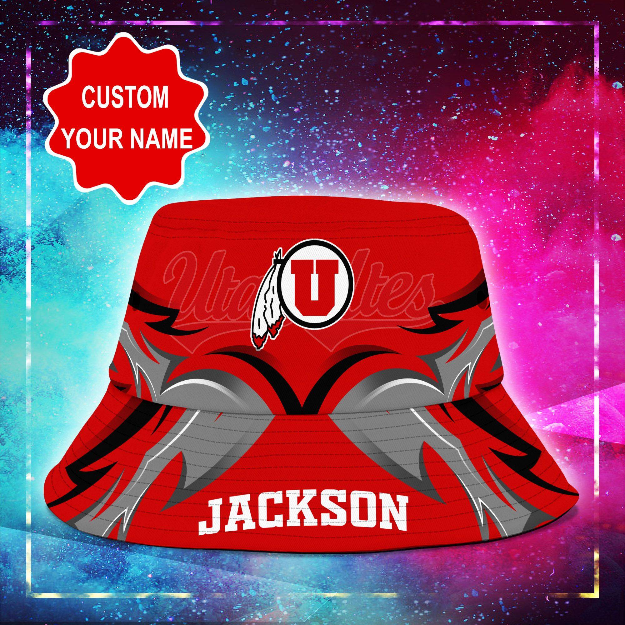 Utah-Utes-NCAA-Bucket-Hat-Personalized-SBH231-1
