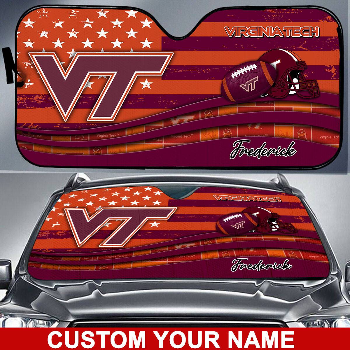 Virginia-Tech-Hokies-NCAA-Car-Sun-Shade-CSS0613 Virginia Tech Hokies NCAA Car Sun Shade CSS0613