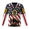 Custom NHL Boston Bruins Specialized Kits For Honor US's Military Unisex Sweatshirt SWS1009