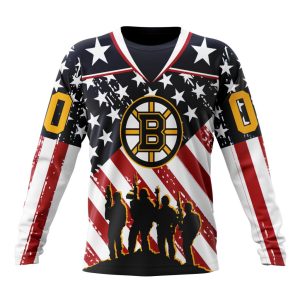 Custom NHL Boston Bruins Specialized Kits For Honor US's Military Unisex Sweatshirt SWS1009