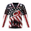 Custom NHL Carolina Hurricanes Specialized Kits For Honor US's Military Unisex Sweatshirt SWS1028