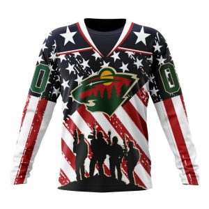 Custom NHL Minnesota Wild Specialized Kits For Honor US's Military Unisex Sweatshirt SWS1089