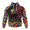 Customized NFL Arizona Cardinals Autism Awareness Design Unisex Hoodie TH0896