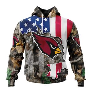 Customized NFL Arizona Cardinals USA Flag Camo Realtree Hunting Unisex Hoodie TH0901