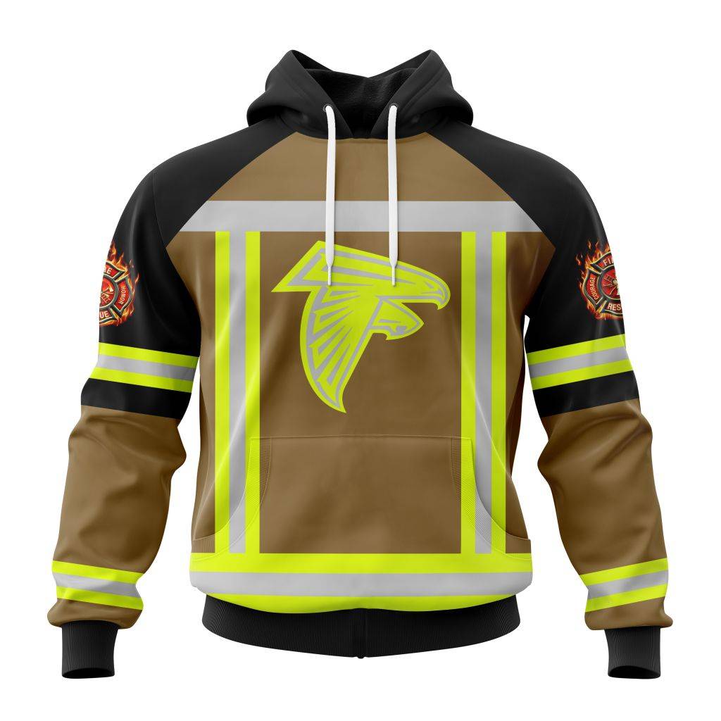 Customized-NFL-Atlanta-Falcons-Special-Firefighter-Uniform-Design-Unisex-Hoodie-TH0906 Customized NFL Atlanta Falcons Special Firefighter Uniform Design Unisex Hoodie TH0906