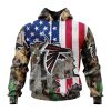 Customized NFL Atlanta Falcons USA Flag Camo Realtree Hunting Unisex Hoodie TH0907
