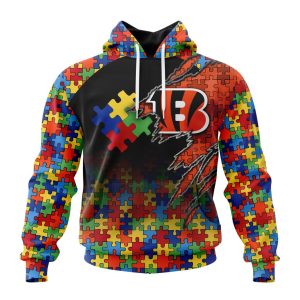 Customized NFL Cincinnati Bengals Autism Awareness Design Unisex Hoodie TH0932