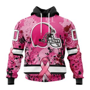 Customized NFL Cleveland Browns I Pink I Can! In October We Wear Pink Breast Cancer Unisex Hoodie TH0941