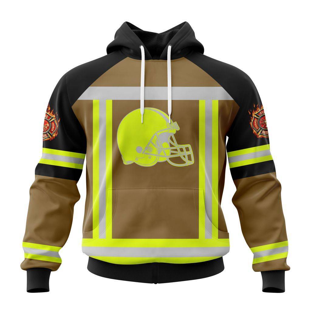 Customized-NFL-Cleveland-Browns-Special-Firefighter-Uniform-Design-Unisex-Hoodie-TH0943 Customized NFL Cleveland Browns Special Firefighter Uniform Design Unisex Hoodie TH0943
