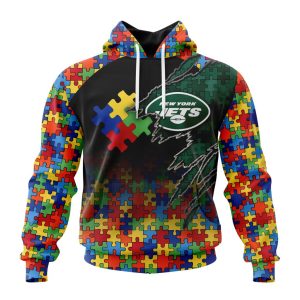 Customized NFL New York Jets Autism Awareness Design Unisex Hoodie TH1041