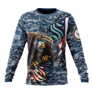 Customized NHL Seattle Kraken Honor US Navy Veterans Unisex Sweatshirt SWS1533