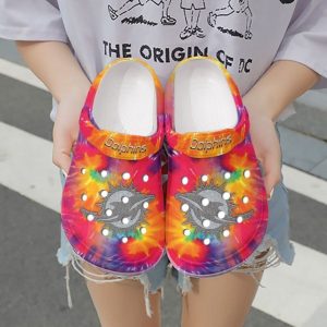 Miami Dolphins Crocs Crocband Clog Comfortable Water Shoes For Fan BCL1562