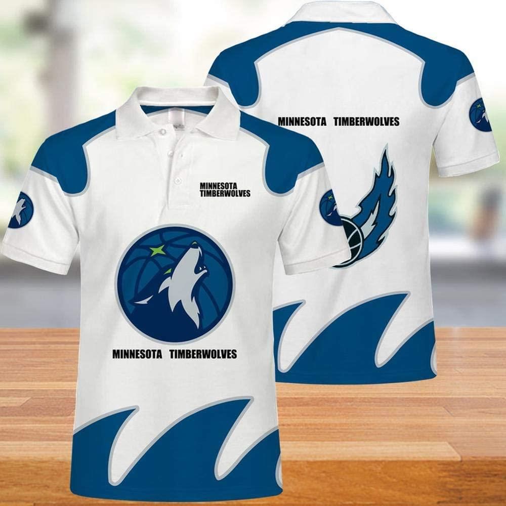 NBA-Minnesota-Timberwolves-Print-Casual-Summer-3D-Polo-Shirt-PLS2839 NBA Minnesota Timberwolves Print Casual Summer 3D Polo Shirt PLS2839