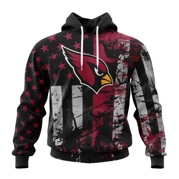 Personalized Arizona Cardinals Classic Grunge American Flag Unisex Hoodie TH1091