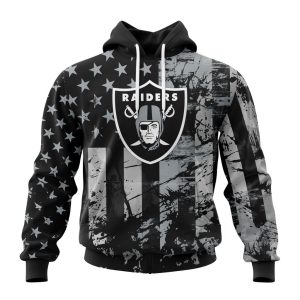 Personalized Las Vegas Raiders Classic Grunge American Flag Unisex Hoodie TH1155