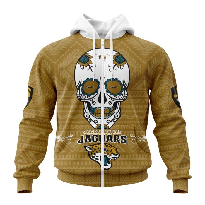 Personalized NFL Jacksonville Jaguars Specialized Kits For Dia De Muertos Unisex Zip Hoodie TZH0787