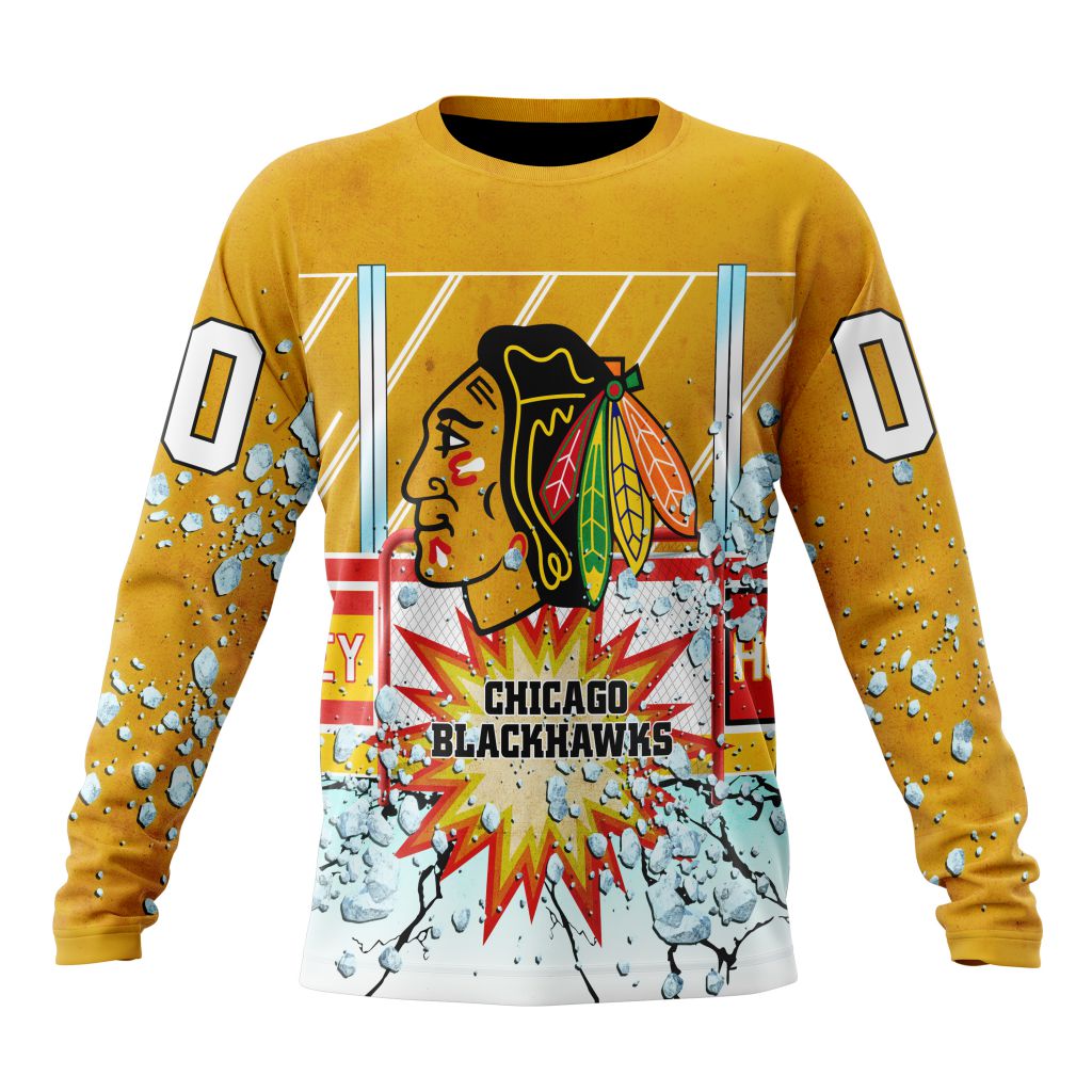 Personalized-NHL-Chicago-BlackHawks-With-Ice-Hockey-Arena-Unisex-Sweatshirt-SWS2263 Personalized NHL Chicago BlackHawks With Ice Hockey Arena Unisex Sweatshirt SWS2263