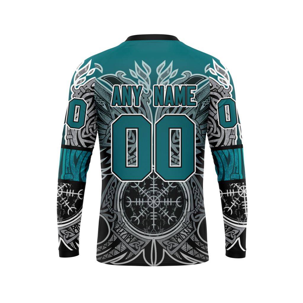 Personalized-San-Jose-Sharks-Dark-Norse-Viking-Symbols-Unisex-Sweatshirt-SWS3759-1