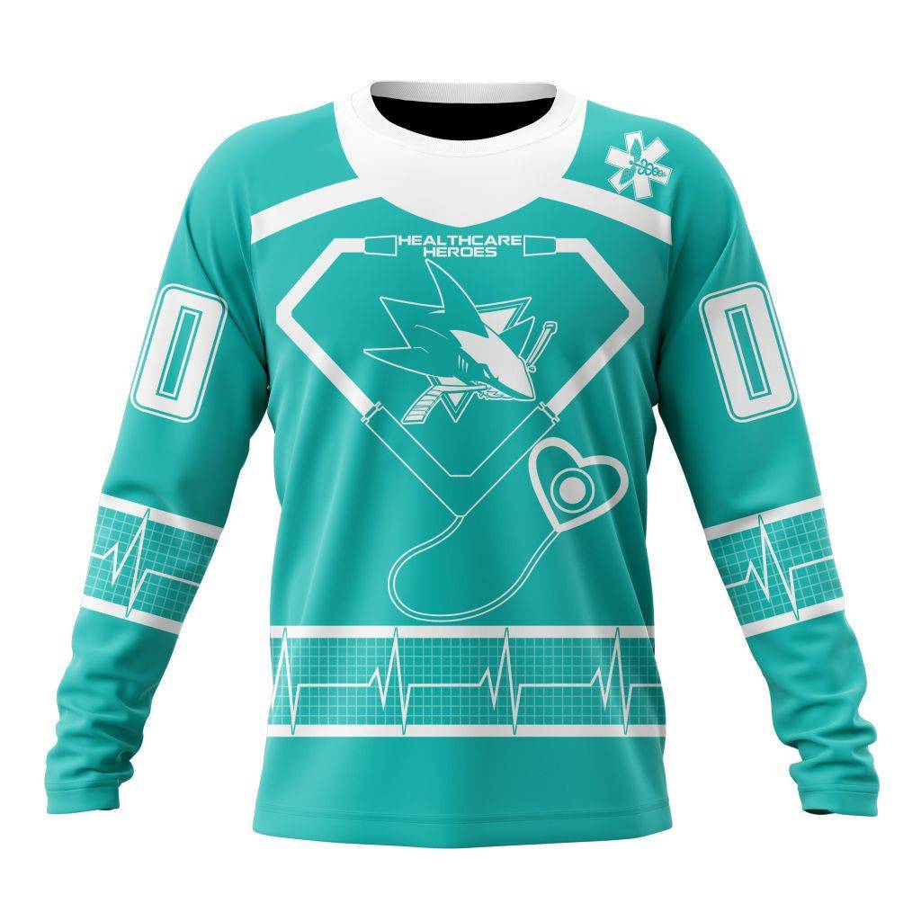 Personalized-San-Jose-Sharks-Special-Design-Honoring-Healthcare-Heroes-Unisex-Sweatshirt-SWS3762 Personalized San Jose Sharks Special Design Honoring Healthcare Heroes Unisex Sweatshirt SWS3762