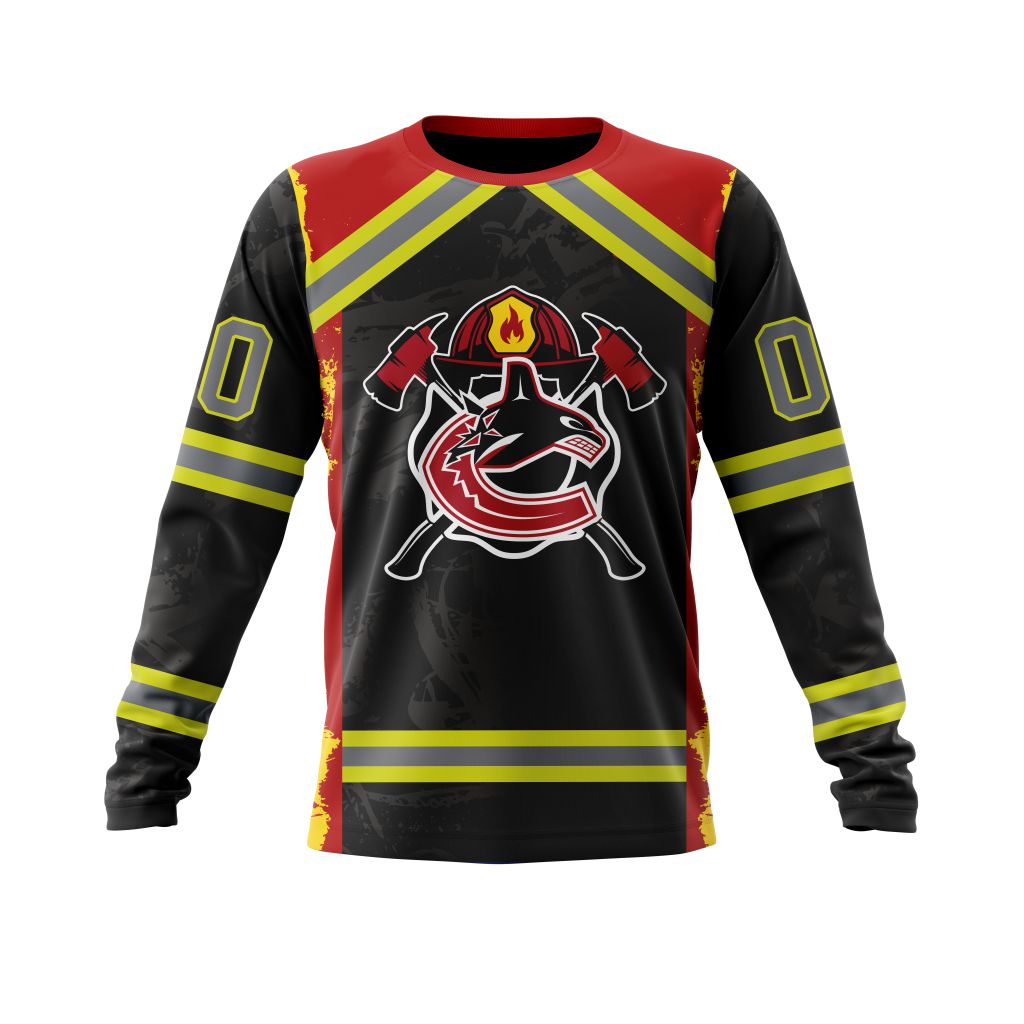 Personalized-Vancouver-Canucks-Honor-Firefighter-Unisex-Sweatshirt-SWS3805 Personalized Vancouver Canucks Honor Firefighter Unisex Sweatshirt SWS3805