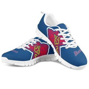 Atlanta Braves MLB Canvas Shoes Running Shoes White Shoes Fly Sneakers