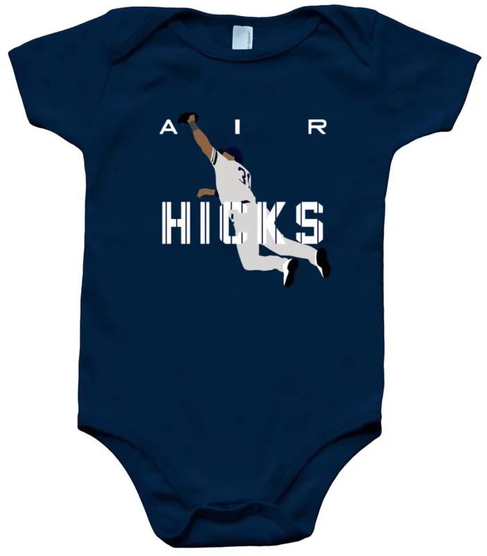 Baby-Onesie-Aaron-Hicks-New-York-Yankees-Superman-Catch-Air-Creeper-Romper Baby Onesie Aaron Hicks New York Yankees Superman Catch Air Creeper Romper