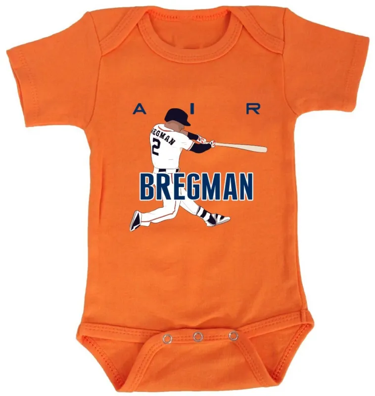 Baby-Onesie-Alex-Bregman-Houston-Astros-Air-Creeper-Romper Baby Onesie Alex Bregman Houston Astros "Air" Creeper Romper