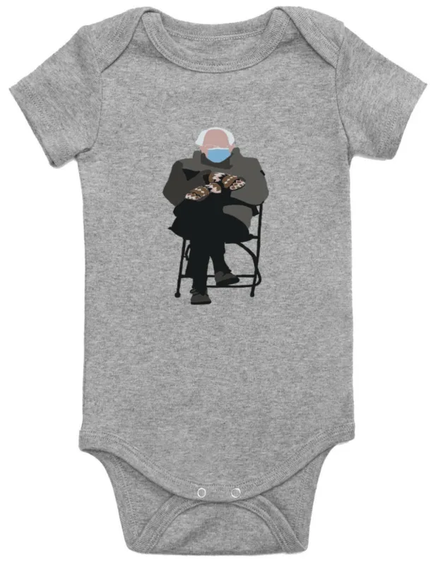 Baby-Onesie-Bernie-Sanders-Inauguration-Mittens-Meme-Joe-Biden-Kamala-Creeper-Romper Baby Onesie Bernie Sanders Inauguration Mittens Meme Joe Biden Kamala Creeper Romper