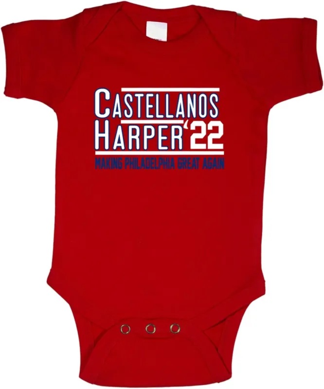 Baby-Onesie-Bryce-Harper-Nick-Castellanos-Philadelphia-Phillies-22-Creeper-Romper Baby Onesie Bryce Harper Nick Castellanos Philadelphia Phillies 22 Creeper Romper