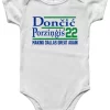 Baby Onesie Dallas Mavericks Luka Doncic Kristaps Porzingis 2022 Creeper Romper
