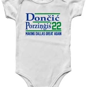 Baby Onesie Dallas Mavericks Luka Doncic Kristaps Porzingis 2022 Creeper Romper
