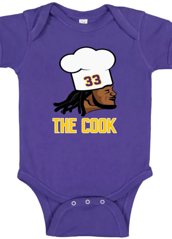 Baby-Onesie-Dalvin-Cook-Minnesota-Vikings-The-Cook-Creeper-Romper Baby Onesie Dalvin Cook Minnesota Vikings "The Cook" Creeper Romper
