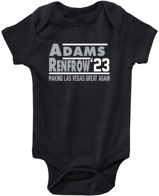 Baby-Onesie-Hunter-Renfrow-Davante-Adams-Las-Vegas-Raiders-23-Creeper-Romper Baby Onesie Hunter Renfrow Davante Adams Las Vegas Raiders 23 Creeper Romper
