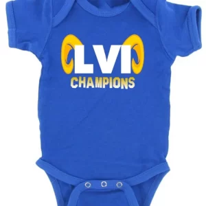 Baby Onesie Los Angeles Rams La Super Bowl Lvi Champions Champs Creeper Romper