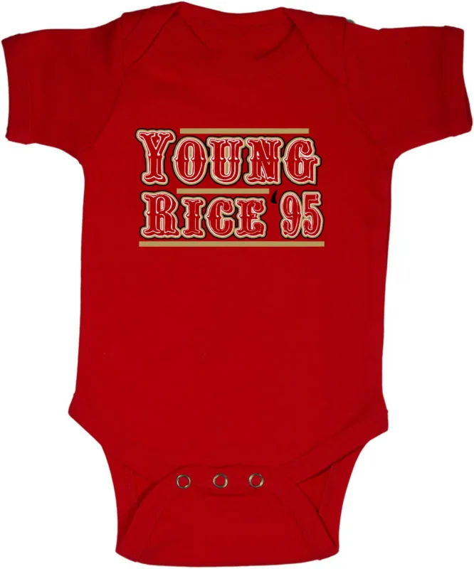 Baby-Onesie-Steve-Young-Jerry-Rice-San-Francisco-49Ers-1995-Creeper-Romper Baby Onesie Steve Young Jerry Rice San Francisco 49Ers 1995 Creeper Romper