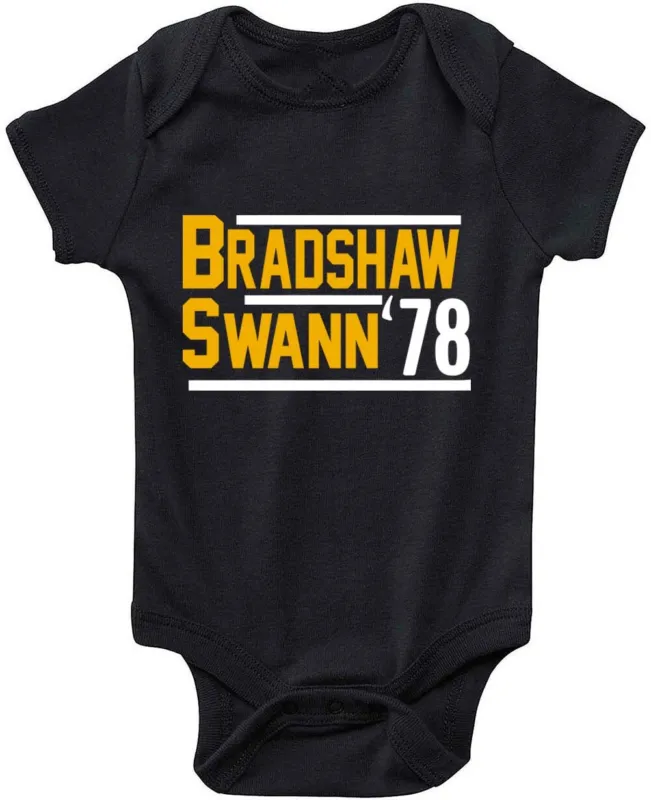 Baby-Onesie-Terry-Bradshaw-Lynn-Swann-Pittsburgh-Steelers-1978-Creeper-Romper Baby Onesie Terry Bradshaw Lynn Swann Pittsburgh Steelers 1978 Creeper Romper