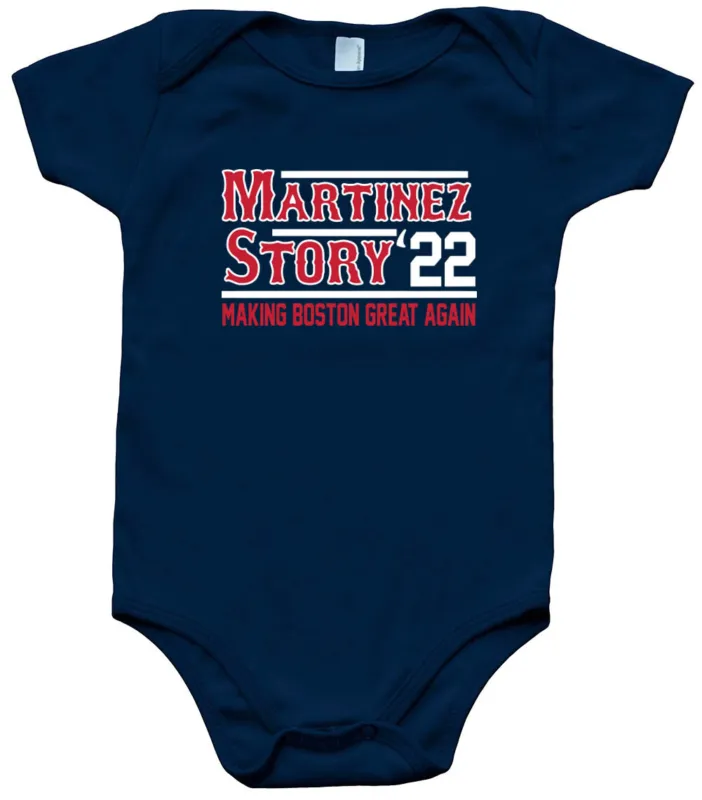 Baby-Onesie-Trevor-Story-Jd-Martinez-Boston-Red-Sox-2022-Creeper-Romper Baby Onesie Trevor Story Jd Martinez Boston Red Sox 2022 Creeper Romper