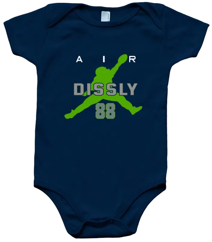 Baby-Onesie-Will-Dissly-Seattle-Seahawks-Air-Creeper-Romper Baby Onesie Will Dissly Seattle Seahawks "Air" Creeper Romper