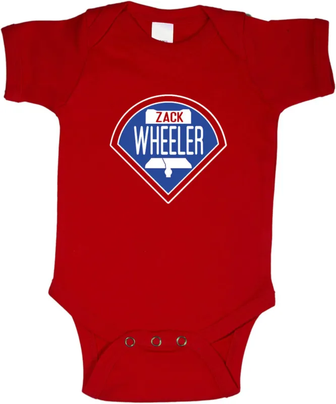 Baby-Onesie-Zack-Wheeler-The-Wheel-Deal-Philadelphia-Phillies-Logo-Creeper-Romper Baby Onesie Zack Wheeler The Wheel Deal Philadelphia Phillies Logo Creeper Romper