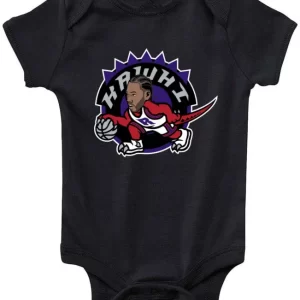 Black Baby Onesie Kawhi Leonard Toronto Raptors Old Dinosaur Logo Creeper Romper